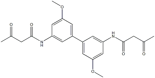 N,N'-Diacetoacetyl-5,5'-dimethoxy-1,1'-biphenyl-3,3'-diamine Struktur