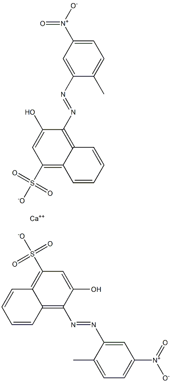 Bis[1-[(2-methyl-5-nitrophenyl)azo]-2-hydroxy-4-naphthalenesulfonic acid]calcium salt Struktur