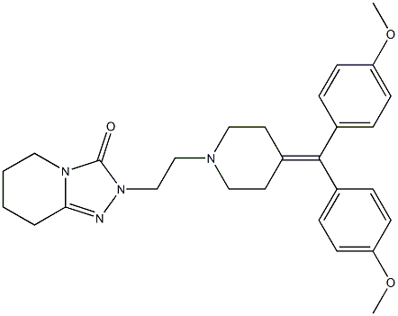 2-[2-[4-[Bis(4-methoxyphenyl)methylene]-1-piperidinyl]ethyl]-5,6,7,8-tetrahydro-1,2,4-triazolo[4,3-a]pyridin-3(2H)-one Struktur