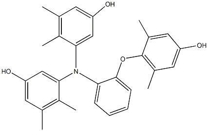 N,N-Bis(5-hydroxy-2,3-dimethylphenyl)-2-(4-hydroxy-2,6-dimethylphenoxy)benzenamine Struktur