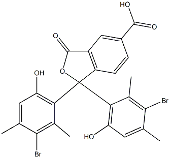 1,1-Bis(3-bromo-6-hydroxy-2,4-dimethylphenyl)-1,3-dihydro-3-oxoisobenzofuran-5-carboxylic acid Struktur