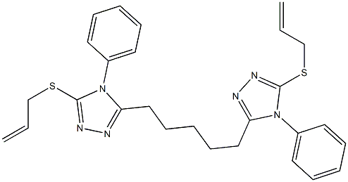 5,5'-(1,5-Pentanediyl)bis[4-(phenyl)-3-(2-propenylthio)-4H-1,2,4-triazole] Struktur