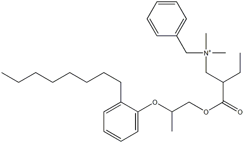 N,N-Dimethyl-N-benzyl-N-[2-[[2-(2-octylphenyloxy)propyl]oxycarbonyl]butyl]aminium Struktur