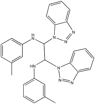 1,2-Bis(1H-benzotriazol-1-yl)-1,2-bis(3-methylanilino)ethane Struktur