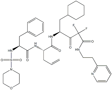 (4S)-4-[(S)-2-(N-Morpholinosulfonyl-L-phenylalanylamino)-4-pentenoylamino]-5-cyclohexyl-2,2-difluoro-3-oxo-N-[2-(2-pyridinyl)ethyl]pentanamide Struktur