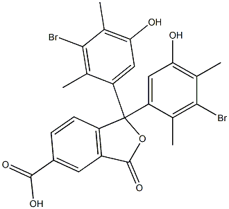 1,1-Bis(3-bromo-5-hydroxy-2,4-dimethylphenyl)-1,3-dihydro-3-oxoisobenzofuran-5-carboxylic acid Struktur