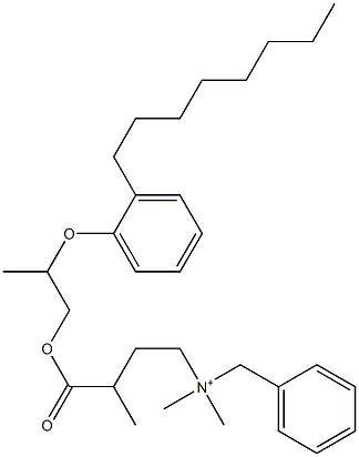 N,N-Dimethyl-N-benzyl-N-[3-[[2-(2-octylphenyloxy)propyl]oxycarbonyl]butyl]aminium Struktur