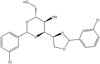 1-O,2-O:3-O,5-O-Bis(3-chlorobenzylidene)-D-glucitol Struktur