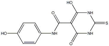 1,2,3,4-Tetrahydro-6-hydroxy-2-thioxo-4-oxo-N-(4-hydroxyphenyl)pyrimidine-5-carboxamide Struktur