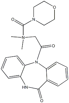 5-[(N-Morpholinocarbonylmethyl-N-methylamino)acetyl]-5,10-dihydro-11H-dibenzo[b,e][1,4]diazepin-11-one Struktur