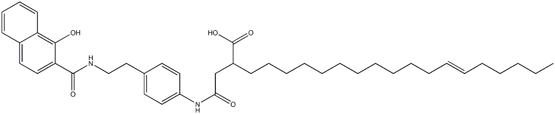 1-Hydroxy-N-[2-[4-(3-carboxy-1-oxo-15-henicosenylamino)phenyl]ethyl]-2-naphthamide Struktur