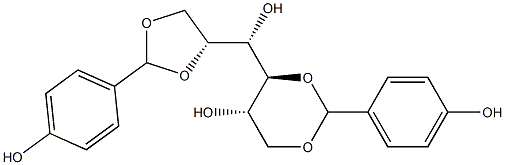 1-O,2-O:4-O,6-O-Bis(4-hydroxybenzylidene)-L-glucitol Struktur