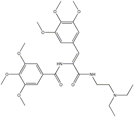 N-[2-(Diethylamino)ethyl]-2-(3,4,5-trimethoxybenzoylamino)-3-(3,4,5-trimethoxyphenyl)propenamide Struktur