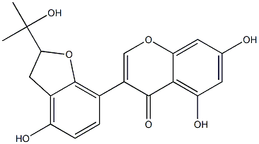 3-[2-(1-Hydroxy-1-methylethyl)-4-hydroxy-2,3-dihydrobenzofuran-7-yl]-5,7-dihydroxy-4H-1-benzopyran-4-one Struktur