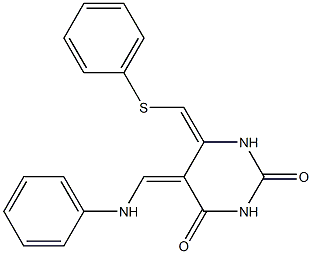 (5Z,6E)-5,6-Dihydro-5-phenylaminomethylene-6-phenylthiomethylenepyrimidine-2,4(1H,3H)-dione Struktur