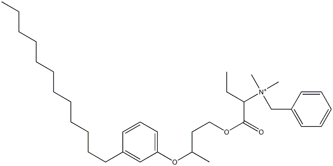 N,N-Dimethyl-N-benzyl-N-[1-[[3-(3-dodecylphenyloxy)butyl]oxycarbonyl]propyl]aminium Struktur