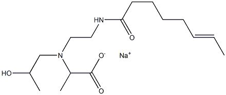 2-[N-(2-Hydroxypropyl)-N-[2-(6-octenoylamino)ethyl]amino]propionic acid sodium salt Struktur