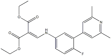 [[[4-Fluoro-3-(2,6-dimethyl-4-pyridinyl)phenyl]amino]methylene]malonic acid diethyl ester Struktur