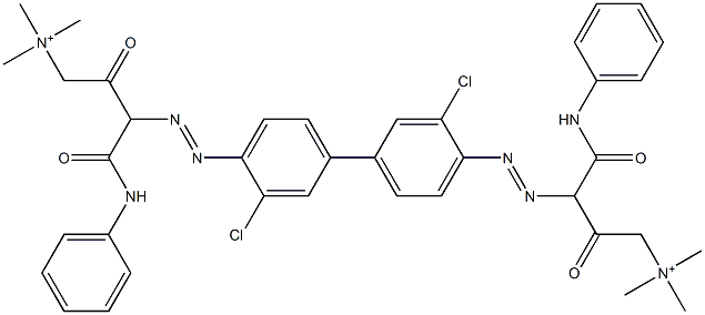 3,3'-[(3,3'-Dichloro-1,1'-biphenyl-4,4'-diyl)bisazo]bis[N,N,N-trimethyl-2,4-dioxo-4-(phenylamino)-1-butanaminium] Struktur