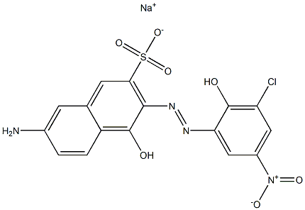 7-Amino-4-hydroxy-3-[(3-chloro-2-hydroxy-5-nitrophenyl)azo]naphthalene-2-sulfonic acid sodium salt Struktur