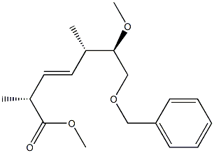 (2R,5S,6R,3E)-7-(Benzyloxy)-6-methoxy-2,5-dimethyl-3-heptenoic acid methyl ester Struktur