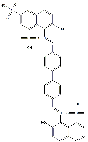 7-Hydroxy-8-[[4'-[(2-hydroxy-8-sulfo-1-naphthalenyl)azo][1,1'-biphenyl]-4-yl]azo]-1,3-naphthalenedisulfonic acid Struktur