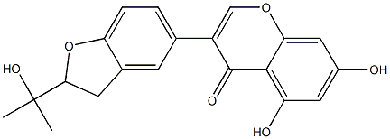 3-[[2,3-Dihydro-2-(1-hydroxy-1-methylethyl)benzofuran]-5-yl]-5,7-dihydroxy-4H-1-benzopyran-4-one Struktur