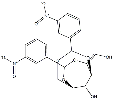 1-O,4-O:2-O,5-O-Bis(3-nitrobenzylidene)-D-glucitol Struktur