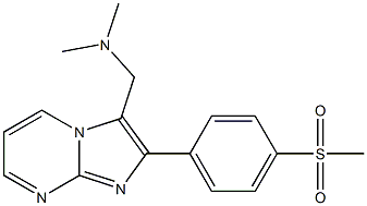 N,N-Dimethyl-2-[4-(methylsulfonyl)phenyl]imidazo[1,2-a]pyrimidine-3-methanamine Struktur