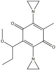 2,5-Bis(1-aziridinyl)-3-methyl-6-(1-methoxypropyl)-1,4-benzoquinone Struktur