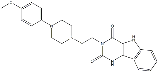 3-[2-[4-(4-Methoxyphenyl)-1-piperazinyl]ethyl]-1H-pyrimido[5,4-b]indole-2,4(3H,5H)-dione Struktur