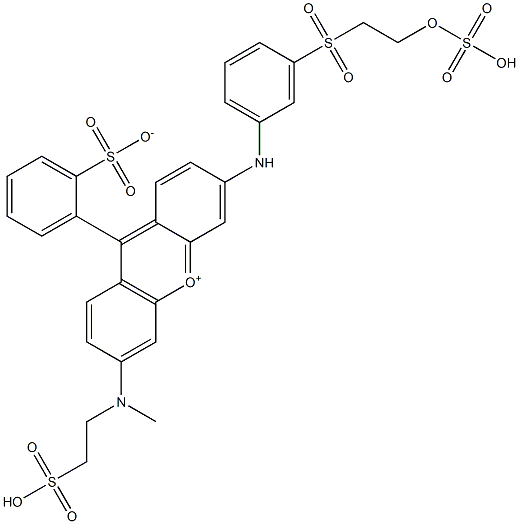 3-[Methyl(2-sulfoethyl)amino]-6-[[3-[[2-(sulfooxy)ethyl]sulfonyl]phenyl]amino]-9-(2-sulfonatophenyl)xanthylium Struktur