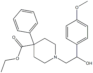 1-[2-Hydroxy-2-(4-methoxyphenyl)ethyl]-4-phenylpiperidine-4-carboxylic acid ethyl ester Struktur