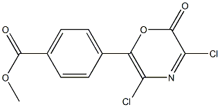 3,5-Dichloro-6-(4-methoxycarbonylphenyl)-2H-1,4-oxazin-2-one Struktur