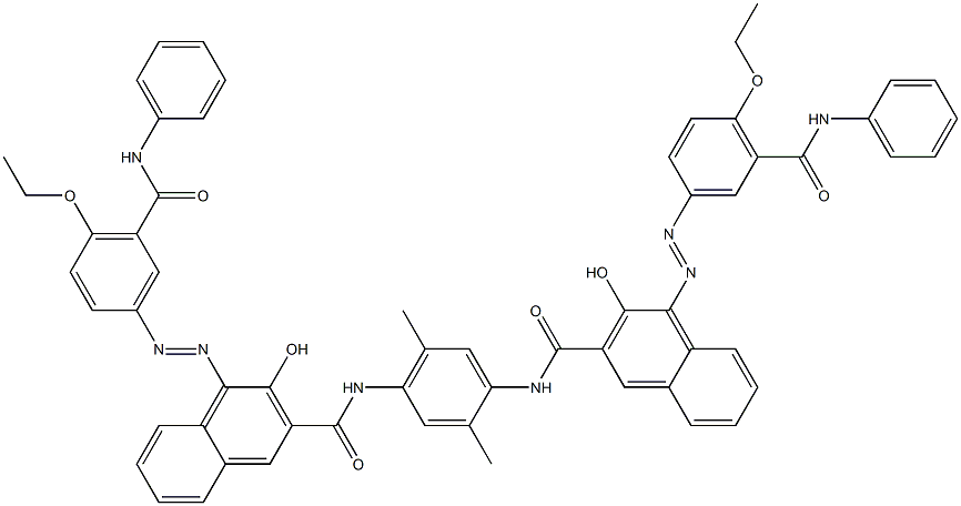 N,N'-(2,5-Dimethyl-1,4-phenylene)bis[4-[[4-ethoxy-5-(phenylcarbamoyl)phenyl]azo]-3-hydroxy-2-naphthalenecarboxamide] Struktur