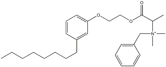 N,N-Dimethyl-N-benzyl-N-[1-[[2-(3-octylphenyloxy)ethyl]oxycarbonyl]ethyl]aminium Struktur