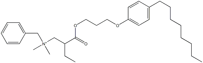 N,N-Dimethyl-N-benzyl-N-[2-[[3-(4-octylphenyloxy)propyl]oxycarbonyl]butyl]aminium Struktur