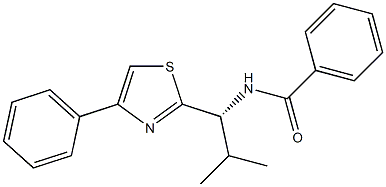 (-)-N-[(R)-2-Methyl-1-(4-phenyl-2-thiazolyl)propyl]benzamide Struktur