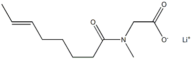 N-Methyl-N-(6-octenoyl)aminoacetic acid lithium salt Struktur