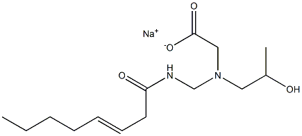 N-(2-Hydroxypropyl)-N-(3-octenoylaminomethyl)glycine sodium salt Struktur