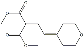 2-[2-[(Tetrahydro-2H-pyran)-4-ylidene]ethyl]malonic acid dimethyl ester Struktur