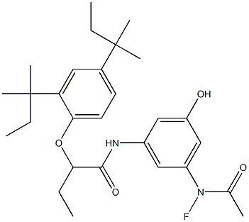 3-(Fluoroacetylamino)-5-[2-(2,4-di-tert-amylphenoxy)butyrylamino]phenol Struktur