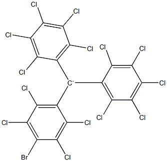 Bis(pentachlorophenyl)(4-bromo-2,3,5,6-tetrachlorophenyl)methanide Struktur