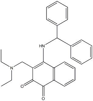 4-[(Diphenylmethyl)amino]-3-[(diethylamino)methyl]naphthalene-1,2-dione Struktur