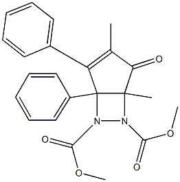 3,5-Dimethyl-4-oxo-1,2-diphenyl-6,7-diazabicyclo[3.2.0]hept-2-ene-6,7-dicarboxylic acid dimethyl ester Struktur