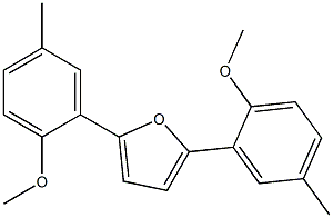 2,5-Bis(2-methoxy-5-methylphenyl)furan Struktur