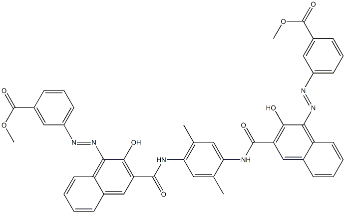 N,N'-(2,5-Dimethyl-1,4-phenylene)bis[4-[[3-(methoxycarbonyl)phenyl]azo]-3-hydroxy-2-naphthalenecarboxamide] Struktur