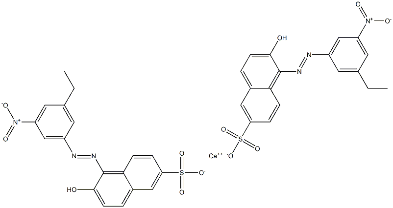 Bis[1-[(3-ethyl-5-nitrophenyl)azo]-2-hydroxy-6-naphthalenesulfonic acid]calcium salt Struktur