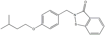 2-[4-(3-Methylbutoxy)benzyl]-1,2-benzisothiazol-3(2H)-one Struktur