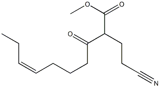 (Z)-2-(2-Cyanoethyl)-3-oxo-7-decenoic acid methyl ester Struktur